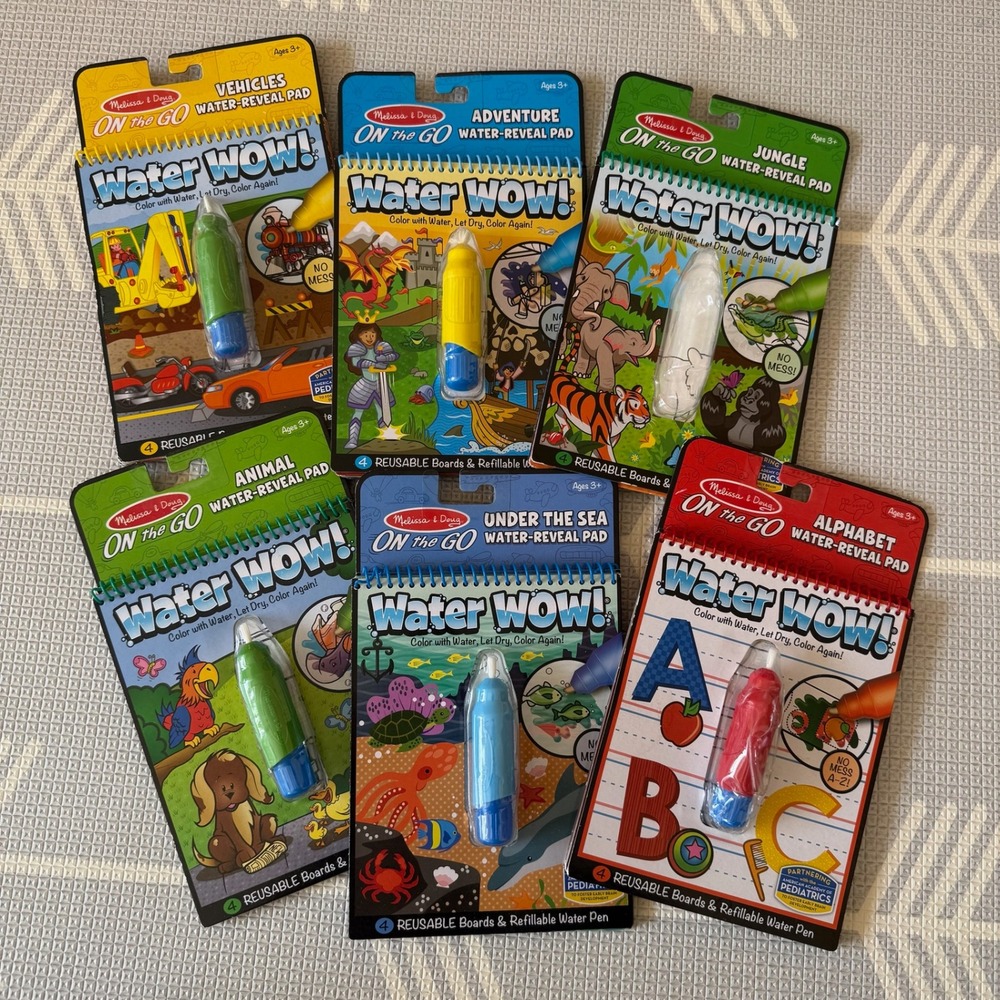 Melissa & Doug Water Wow Activity Pads Multicolor 6-Pack Bundle Kids OS
